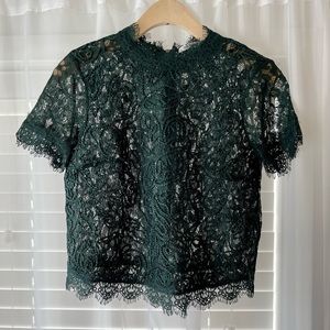 Zara Cropped Mock Neck Blouse